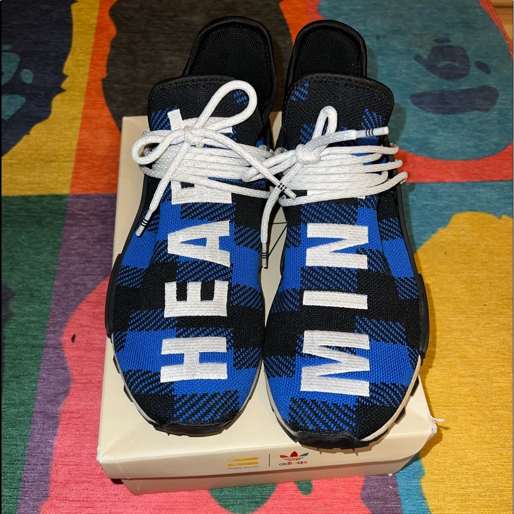 Adidas NMD Human Race x Pharrell Blue Plaid